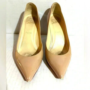 Christian Lounoitin nude size 38 pigalle follies pointed toe pump the shoe
